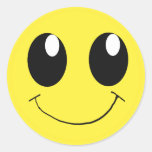 Etiqueta feliz do smiley adesivo redondo