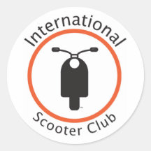 Etiqueta internacional do clube do patinete adesivo