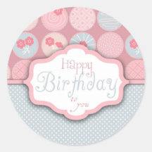 Etiqueta querida do aniversário da menina adesivos redondos