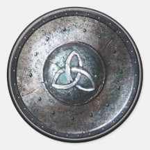 Etiqueta redonda do protetor - emblema de Triquetr Adesivos