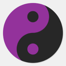 Etiqueta roxa do símbolo de Yin Yang Adesivo Em Formato Redondo