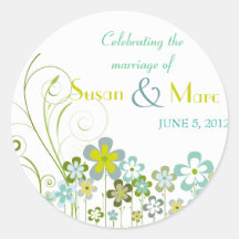 Etiqueta Wedding floral de RSVP Adesivos Em Formato Redondos