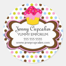 Etiquetas da padaria do cupcake adesivos