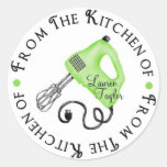 Etiquetas de cozimento personalizadas da cozinha d adesivos em formato redondos