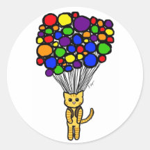 Etiquetas do gato do balão adesivos