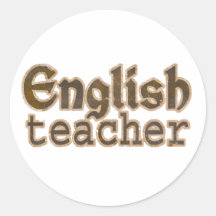 Etiquetas do professor de inglês adesivo em formato redondo