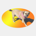 Etiquetas do Pug Adesivos Em Formato Ovais