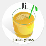 Etiquetas do vidro do suco da letra J Adesivo