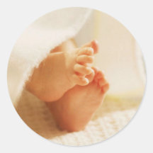 Etiquetas dos pés do bebê adesivos redondos