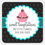 Etiquetas lunáticas de turquesa do cupcake da pada adesivo