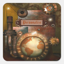 Etiquetas personalizadas bonitas de Steampunk Adesivo Em Forma Quadrada