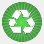 Etiquetas verdes 001 do reciclar adesivos em formato redondos