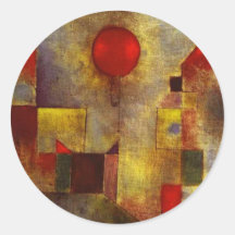 Etiquetas vermelhas do balão de Paul Klee Adesivo Redondo
