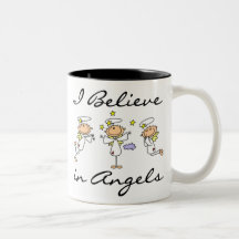 Eu acredito em t-shirt e em presentes dos anjos caneca