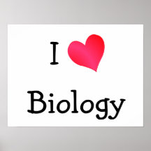 Eu amo a biologia impressão