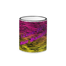 Eu amo a caneca das bandas do cabelo do anos 80