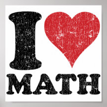 Eu amo a matemática poster