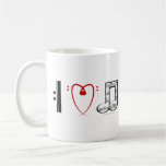 Eu amo a música (as notas do coração de I) Caneca