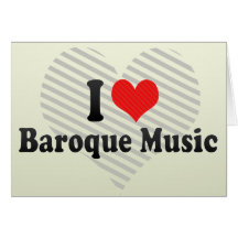 Eu amo a música barroco cartao