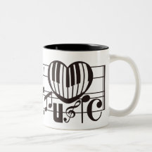 EU AMO A MÚSICA CANECAS