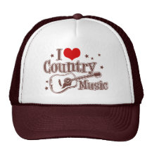 Eu amo a música country bonés
