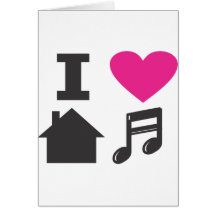 Eu amo a música da casa cartões