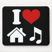 Eu amo a música da casa mousepads