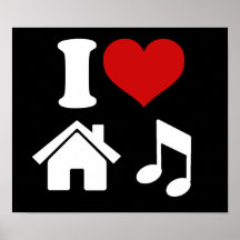 Eu amo a música da casa posteres