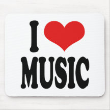 Eu amo a música mouse pads