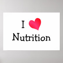 Eu amo a nutrição pôsteres
