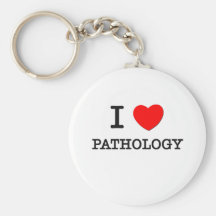 Eu amo a patologia chaveiros