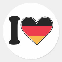 Eu amo Alemanha Adesivos Redondos