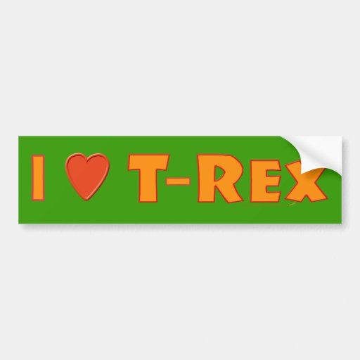 Eu amo amantes do dinossauro de Rex do tiranossaur Adesivo
