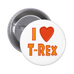 Eu amo amantes do dinossauro de Rex do tiranossaur Boton