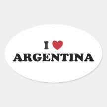 Eu amo Argentina Adesivos Oval