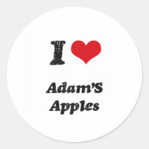 Eu amo as maçãs de Adam Adesivos Em Formato Redondos