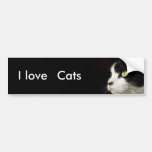 Eu amo, autocolante no vidro traseiro dos gatos adesivo
