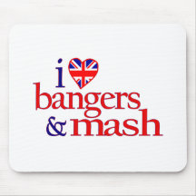 Eu amo Bangers e erva-benta Mouse Pads