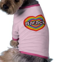 Eu amo Barack Obama: coração do arco-íris Roupas Para Cães