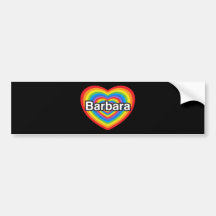 Eu amo Barbara. Eu te amo Barbara. Coração Adesivos