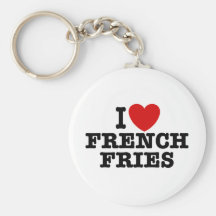 Eu amo batatas fritas chaveiro