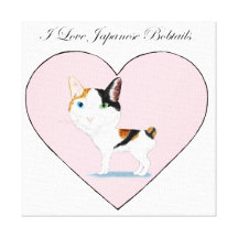 Eu amo Bobtails japoneses Impressão Em Canvas