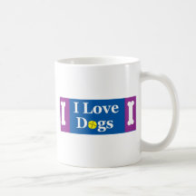 Eu amo cães canecas