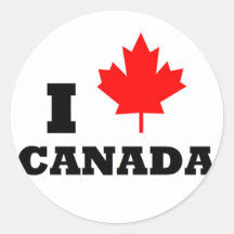 Eu amo Canadá Adesivo Redondo