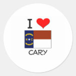 Eu amo Cary North Carolina Adesivos