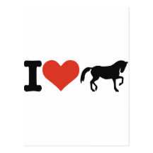 Eu amo cavalos cartao postal