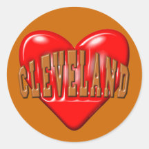 Eu amo Cleveland Adesivos Em Formato Redondos