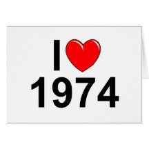 Eu amo (coração) 1974 cartao