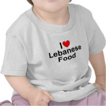 Eu amo (coração) a comida libanesa tshirts