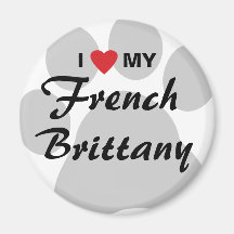 Eu amo (coração) meu Brittany francês Pawprint Imas